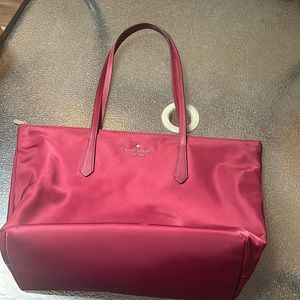Dark red, Kate Spade nylon tote bag perfect for the office